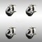 Service Caster 3 Inch 316SS Hard Rubber Wheel Swivel Top Plate Caster Set with Brake SCC SCC-SS31620S314-HRS-TLB-4 - alternate 1
